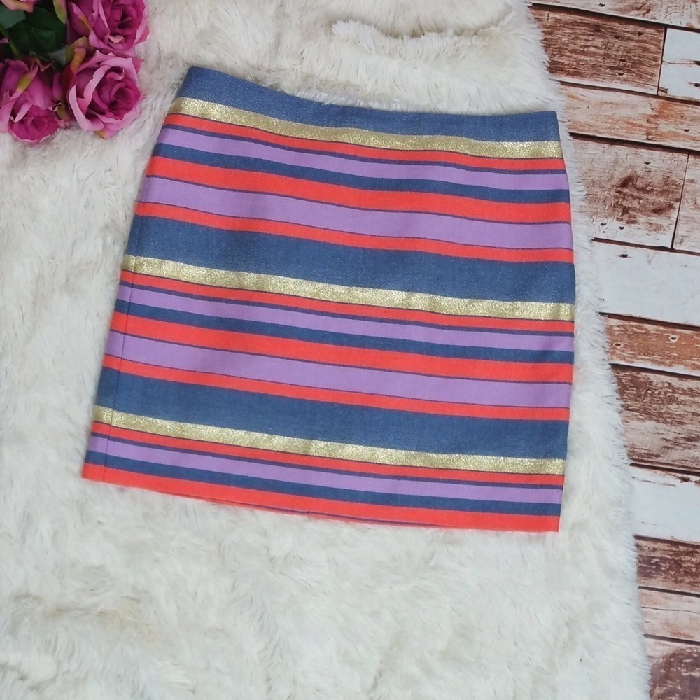 J. Crew Striped Pencil Skirt